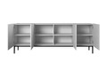 Four-Door Cabinet Nicole 200cm, matt white, black legs