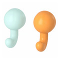 HUMLESJÖN Hook with suction cup, orange/turquoise, 12x8 cm