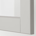 METOD Wall cabinet w shelves/2 glass drs, white/Lerhyttan light grey, 80x60 cm