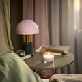LOTSFÅGEL Scented candle in glass, Pink flowers pale pink, 20 hr