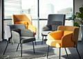 BINGSTA Armchair, Vissle dark yellow, Kabusa dark yellow