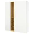 PAX / FORSAND Wardrobe combination, white white/oak effect, 185x60x236 cm