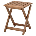NÄMMARÖ Stool, outdoor, folding/light brown stained, 37x45 cm