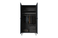 Wardrobe Nicole with Drawer Unit 100 cm, dark blue, black legs