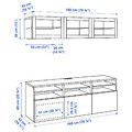 BESTÅ TV storage combination/glass doors, white/Lappviken white clear glass, 180x42x192 cm
