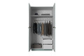 Wardrobe Nicole with Drawer Unit 100 cm, sage, gold handles