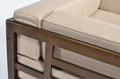 Outdoor Wooden 2-seat Sofa EDEN, dark brown/beige