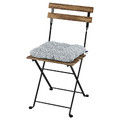 TÄRNÖ Chair, outdoor, foldable black/light brown stained/Klösan blue