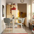 VIHALS / VIHALS Table and 4 chairs, white white/white Tibbleby beige-grey, 107 cm