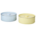 BETTHAJ Tin with lid, for cookies/pale yellow pale blue, 2.5 l