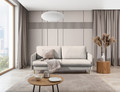 Sofa with Sleeping Function Sofa-Bed Taila, light beige/gold legs