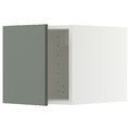 METOD Top cabinet, white/Nickebo matt grey-green, 40x40 cm
