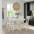 INGATORP / INGOLF Table and 4 chairs, white/Hallarp beige, 110/155 cm
