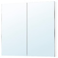 LETTAN Mirror cabinet with doors, mirror effect/mirror glass, 100x15x95 cm