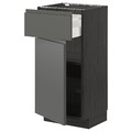 METOD / MAXIMERA Base cabinet with drawer/door, black/Voxtorp dark grey, 40x37 cm