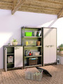 Outdoor/Workshop High Cabinet, Multi-use, XL tall, black-grey
