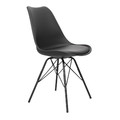 Chair Eris, 1pc, PP/faux leather, black/black