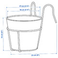 VITLÖK Plant pot with holder, in/outdoor/turquoise, 15 cm
