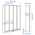BILLY / HÖGBO Bookcase combination w glass doors, black oak effect, 160x202 cm