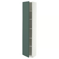 METOD High cabinet with shelves, white/Aspudden dark grey-green, 40x37x200 cm