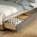MANDAL Bed frame with headboard, birch/grey, 140x200 cm