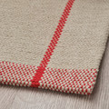 RIDSTIG Rug, flatwoven, off-white/red, 170x240 cm