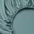 NATTJASMIN Fitted sheet, blue-green, 140x200 cm