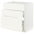 METOD / MAXIMERA Base cab f hob/int extractor w drw, white/Vallstena white, 80x60 cm