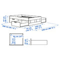 BRIMNES Bed frame with storage, white, Luröy, 140x200 cm