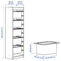 TROFAST Storage combination with boxes, white/orange, 46x30x145 cm