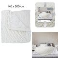 Blanket Bedspread Furry Luxury, white