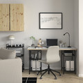 LAGKAPTEN / SPÄND Desk, white anthracite/black, 140x60 cm