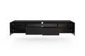 Wall-Mounted TV Cabinet Nicole 200cm, black/matt black