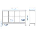 KALLAX Shelving unit with underframe, white stained oak effect/black, 147x94 cm