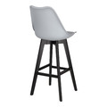 Bar Stool Norden, wood black high PP, grey