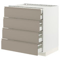 METOD / MAXIMERA Base cb 4 frnts/2 low/3 md drwrs, white/Upplöv matt dark beige, 80x60 cm