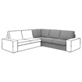 KIVIK Cover for corner section, Tibbleby beige/grey