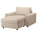 VIMLE Cover for chaise longue, with wide armrests/Hallarp beige