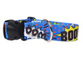 Matteo Dog Collar Plastic Buckle 10mm, blue graffiti