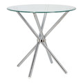 Dining Table Ufo 80cm, transparent/chrome