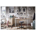 LINNMON / OLOV Desk, white stained oak effect/white, 100x60 cm