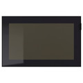 GLASSVIK Glass door, black, smoked glass, 60x38 cm