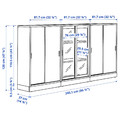 TONSTAD Storage combination w sliding doors, oak veneer/clear glass, 245x37x120 cm