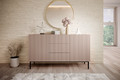 Cabinet with 2 Doors & 3 Drawers Nicole 150cm, antique pink/black legs