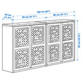 IVAR Cabinet with doors, black mesh, 160x30x83 cm