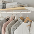 BOAXEL Wardrobe combination, white/oak, 250x40x201 cm