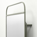 GRANVÅG Mirror with storage, wall hanging/green, 50x150 cm