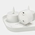 SKATGÅS LED tealight kit, with charging tray white