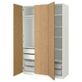 PAX / STORKLINTA Wardrobe combination, white/oak effect, 150x60x236 cm
