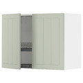 METOD Wall cabinet w dish drainer/2 doors, white/Stensund light green, 80x60 cm